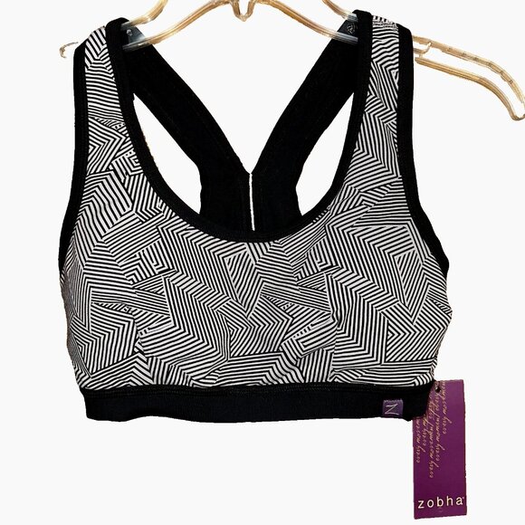 Zobha Geo Chevron Print Sports Bra • NWT • Medium Impact • Size M • Athleisure - Picture 1 of 6